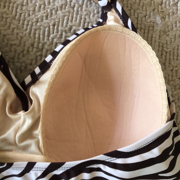 NWOT plus size built in bra top zebra print tankini top - Picture 8 of 12